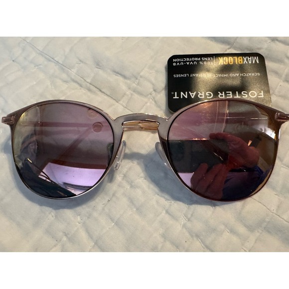 Foster Grant Accessories - Foster Grant Hailey Rose Gold Mirrored FWG Sunglasses, 100% UVA/B Protection